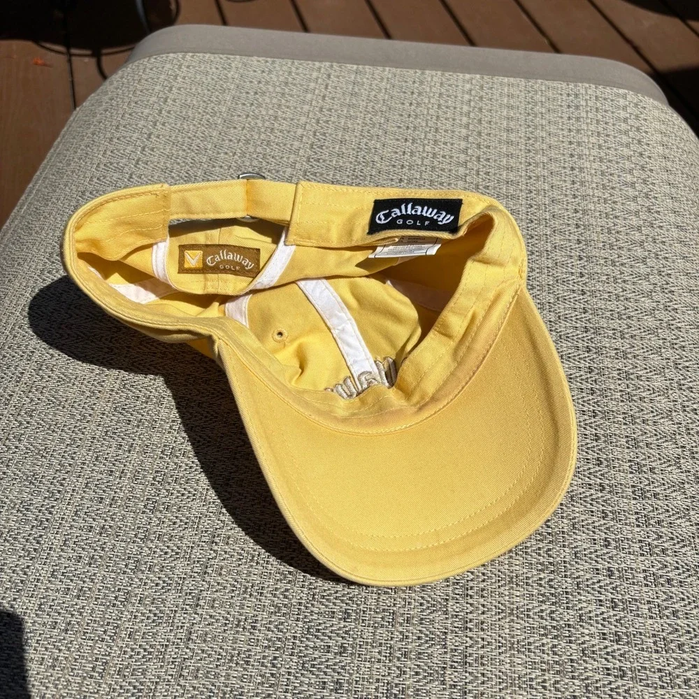 Callaway Golf Hat Unisex OSFA Yellow Good Used Condition Embroidered Logo Cap